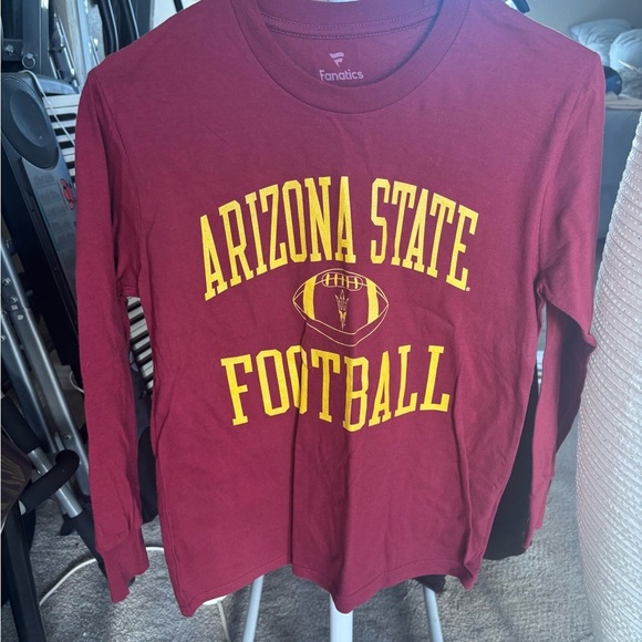 Arizona State Football Fanatics Maroon Shirt Long Sleeve NEW WITH TAGS - Picture 1 of 15